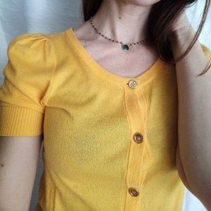 Yellow Juicy Couture Puff sleeved cardigan Small